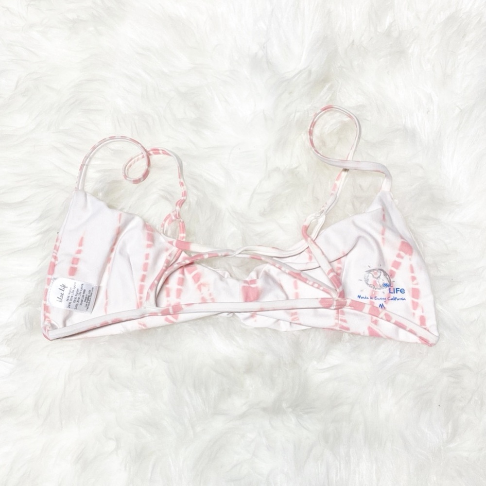 Blue Life Island Fever Bikini Top Tye Dye White Peach Size Medium M - Picture 5 of 8